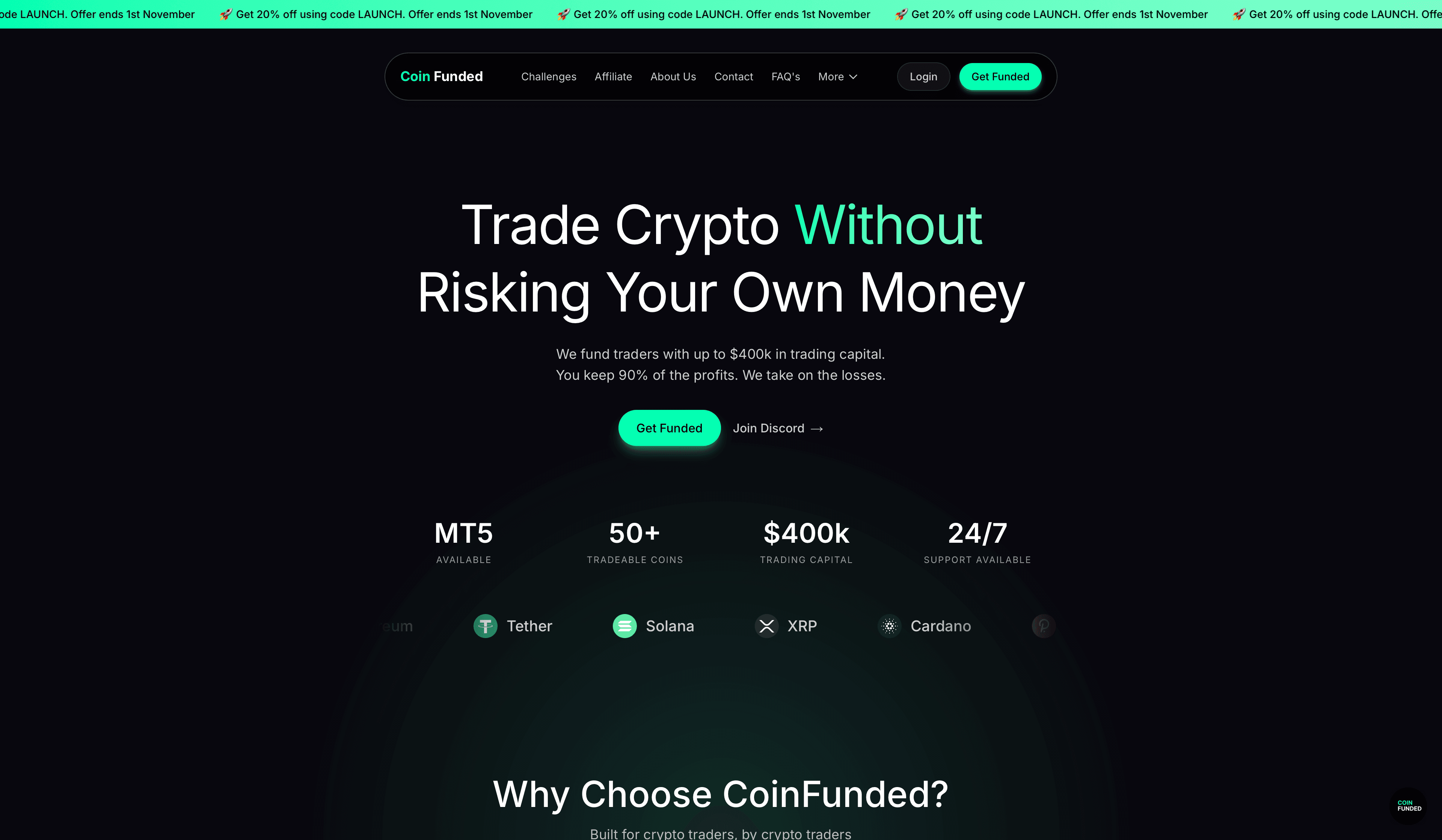 Crypto Trading Platform for CoinFunded